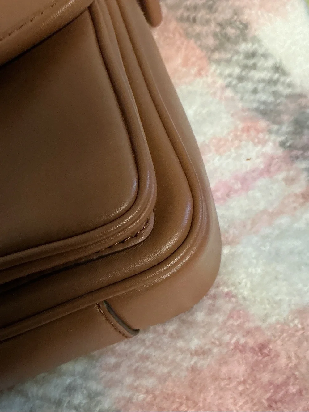 Michael Kors RARE SOHO Cognac Leather Buckle-Front Shoulder Bag